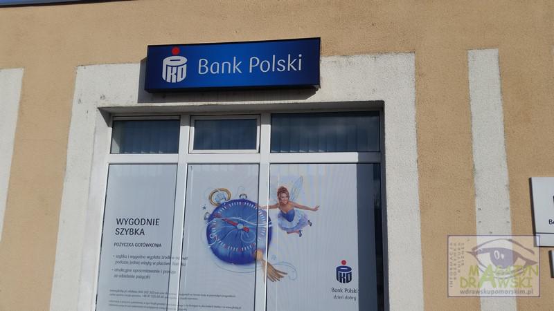 Zamknięte oddziały BANKU PKO BP w Drawsku Pomorskim. 